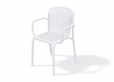 Stolička s podrúčkami BRENE 575x530x825 - farba: biela