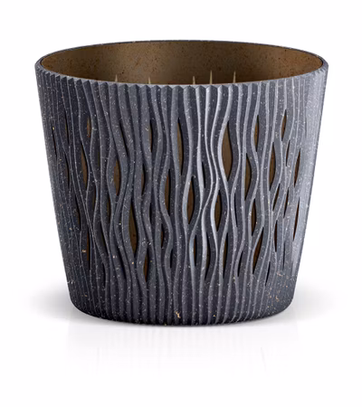 Kvetináč SANDY ROUND ECO WOOD 26,2 cm - farba: antracitová ECO
