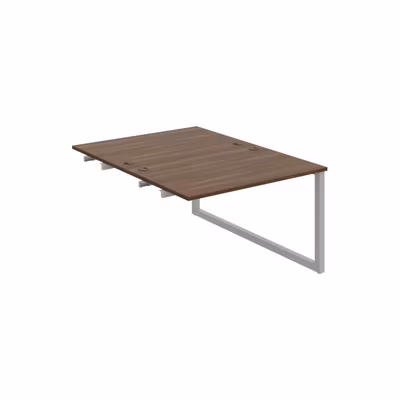 Pracovný stôl UNI O, k pozdĺ. reťazeniu, 120x75,5x160 cm, orech/sivá