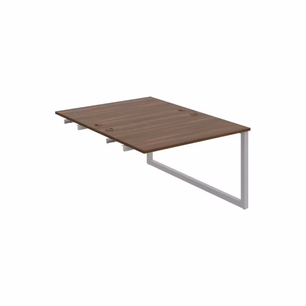 Pracovný stôl UNI O, k pozdĺ. reťazeniu, 120x75,5x160 cm, orech/sivá