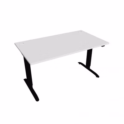 Pracovný stôl Motion, ZO, 2S, 140x70,5-120,5x80 cm, biela/čierna