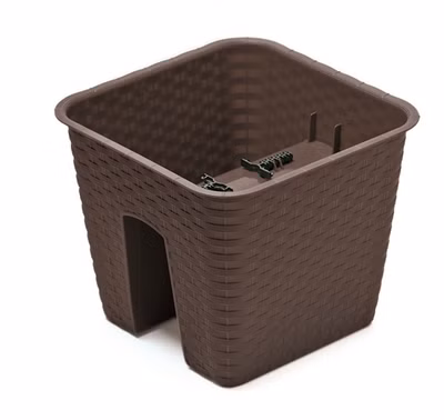 Kvetináč na zábradlie RATOLLA 28 cm - farba: umbra