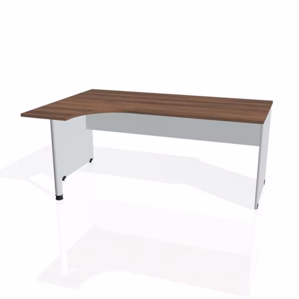 Pracovný stôl Gate, ergo, pravý, 180x75,5x120 cm, orech/sivá