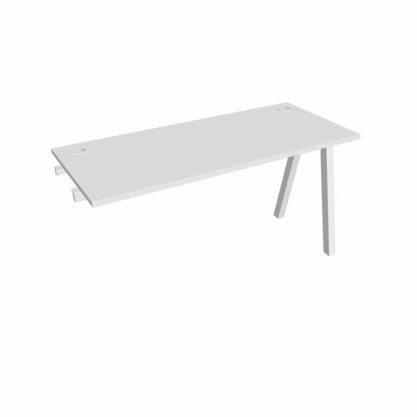 Pracovný stôl UNI A, k pozdĺ. reťazeniu, 140x75,5x60 cm, biela/biela