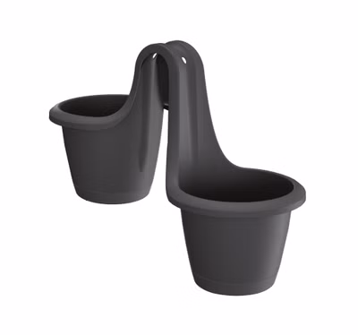 Závesný kvetináč RESPANA TWINS 46,3 cm - farba: antracitová