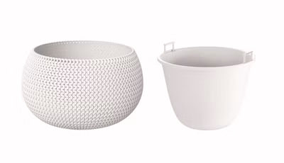 Kvetináč SPLOFY BOWL s vložkou 29 cm - farba: biela