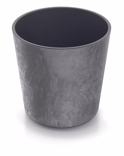 Kvetináč URBI ROUND EFFECT s vložkou 25 cm - farba: marengo