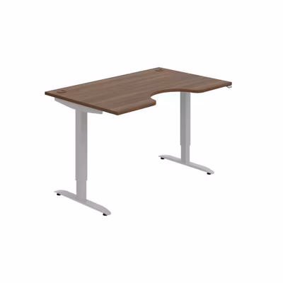 Pracovný stôl Motion Ergo, ZO, 2S, 140x70,5-120,5x90 cm, orech/sivá