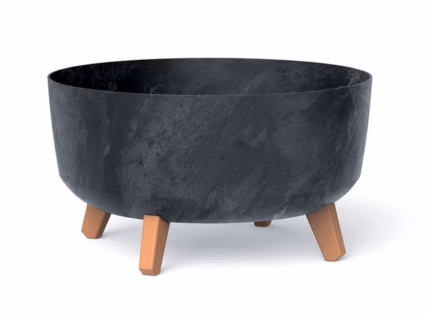 Kvetináč GRACIA LOW BETON EFFECT 38 cm - farba: antracitová