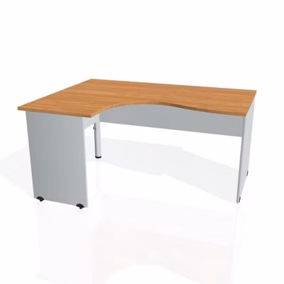 Pracovný stôl Gate, ergo, pravý, 160x75,5x120 cm, jelša/sivá
