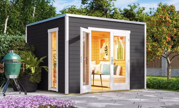 WEKA Luxusný drevený záhradný domček P 285 (3x3m) tmavosivý