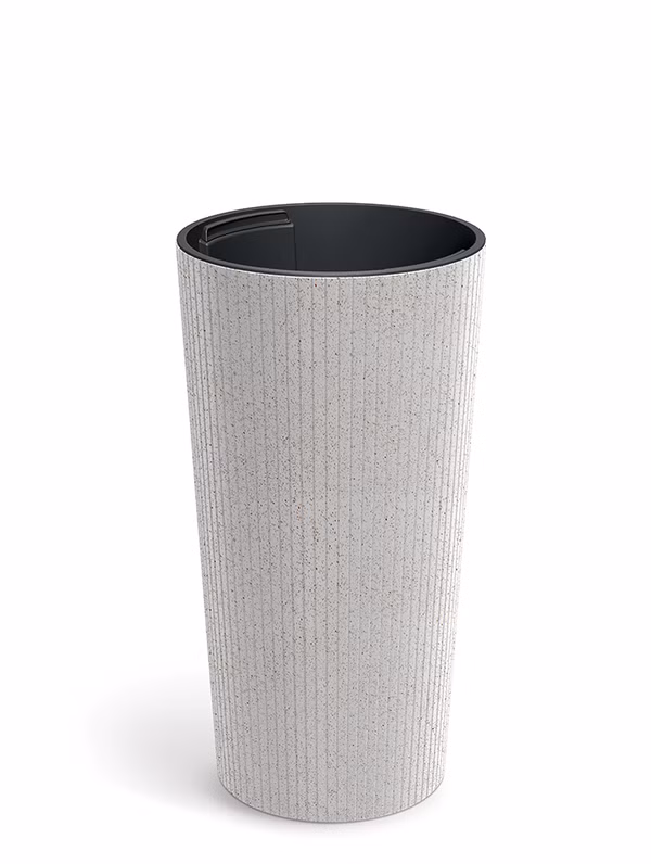 Kvetináč LAMIA SLIM ECO WOOD 25 cm - farba: biela ECO