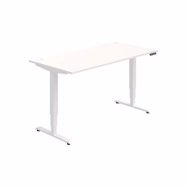 Pracovný stôl RUN, PO, 3S, 160x64,5-130,5x80 cm, biela/biela