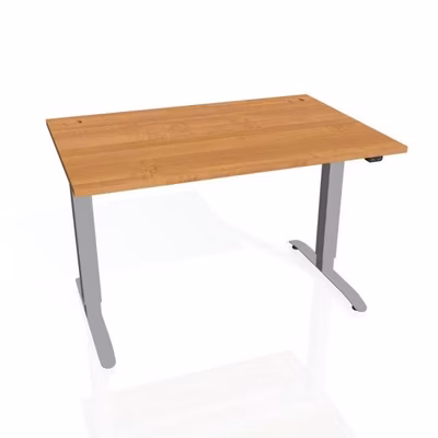 Pracovný stôl Motion, ZO, 3S, 180x61 - 128x80 cm, jelša/sivá