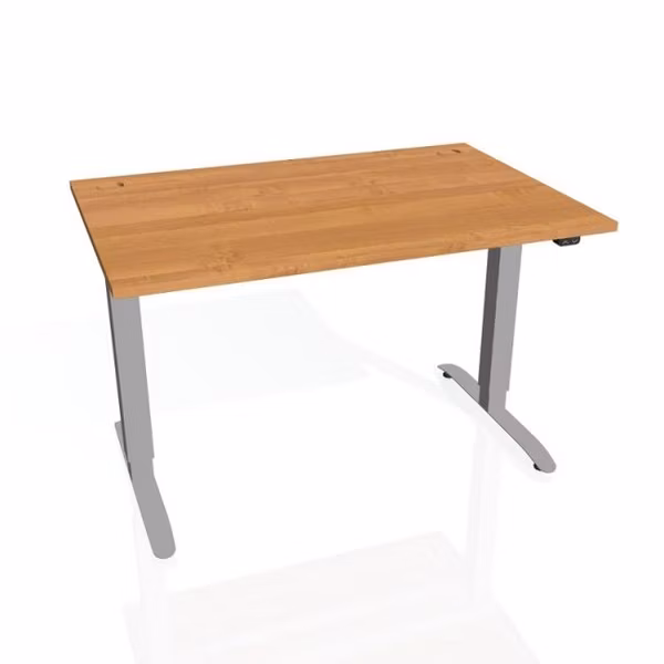 Pracovný stôl Motion, ZO, 3S, 180x61 - 128x80 cm, jelša/sivá