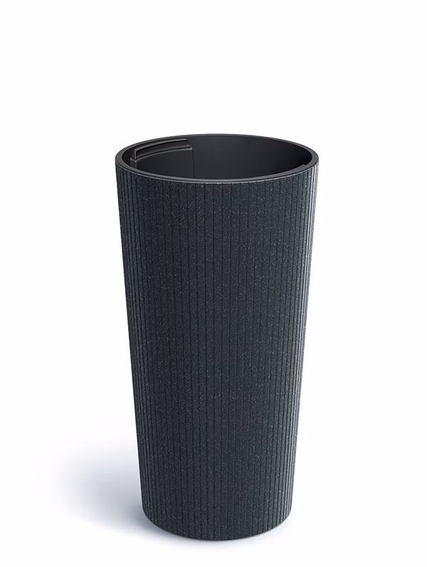 Kvetináč LAMIA SLIM ECO WOOD 25 cm - farba: antracitová ECO
