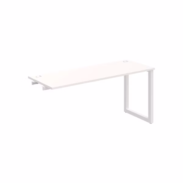 Pracovný stôl UNI O, k pozdĺ. reťazeniu, 160x75,5x60 cm, biela/biela