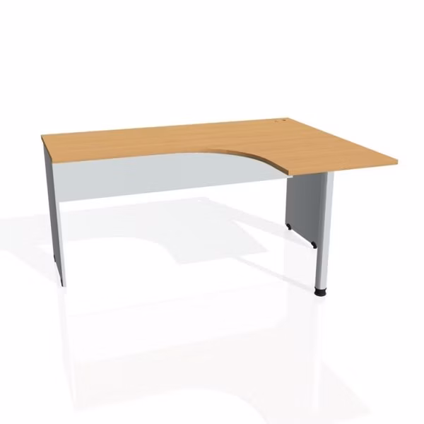 Pracovný stôl Gate, ergo, ľavý, 160x75,5x120 cm, buk/sivá