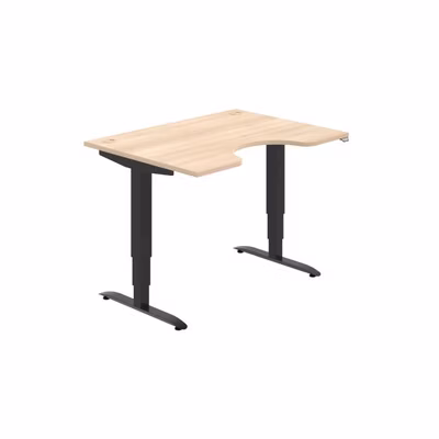 Pracovný stôl Motion Ergo, ZO, 3S, 120x61-128x90 cm, agát/čierna