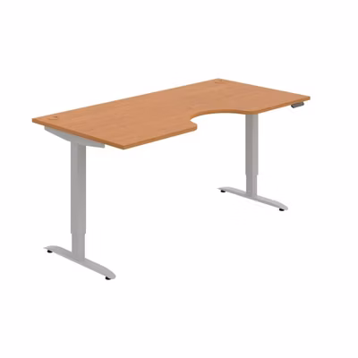 Pracovný stôl Motion Ergo, PO, 2S, 180x70,5-120,5x90 cm, jelša/sivá