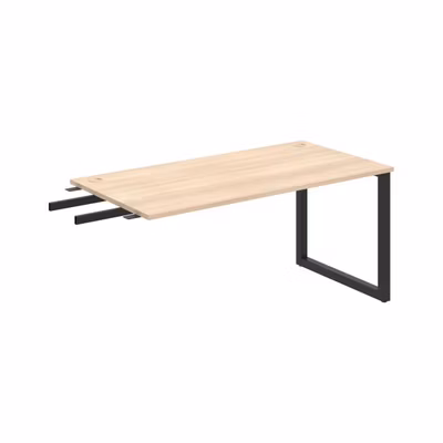 Pracovný stôl UNI O, kolmo reťaziaci, 160x75,5x80 cm, agát/čierna