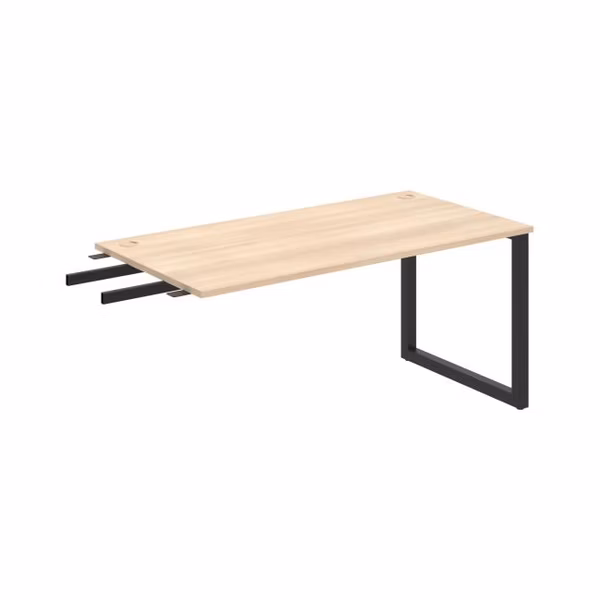 Pracovný stôl UNI O, kolmo reťaziaci, 160x75,5x80 cm, agát/čierna