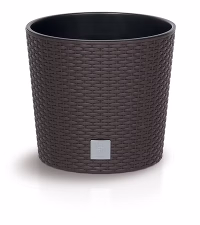 Kvetináč RATO ROUND s vložkou 30 cm - farba: umbra