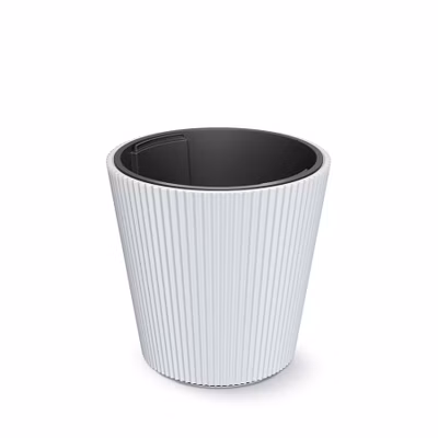 Kvetináč MILLY s vložkou 34,9 cm - farba: biela