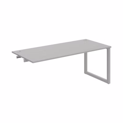 Pracovný stôl UNI O, k pozdĺ. reťazeniu, 180x75,5x80 cm, sivá/sivá