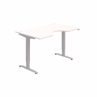 Pracovný stôl Motion Ergo, ZO, 2S, 140x70,5-120,5x90 cm, biela/sivá