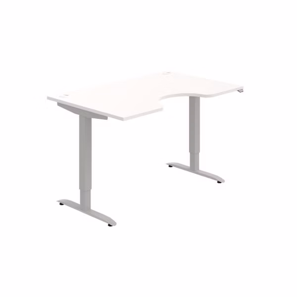 Pracovný stôl Motion Ergo, ZO, 2S, 140x70,5-120,5x90 cm, biela/sivá