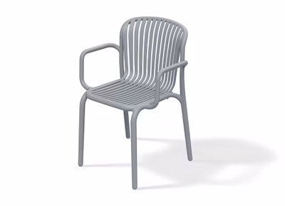 Kreslo s podrúčkami BRENE 575x530x825 - farba: sivá