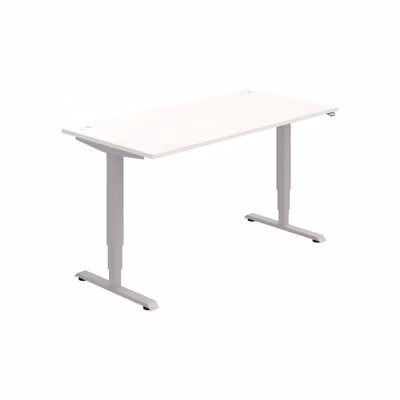 Pracovný stôl RUN, ZO, 3S, 160x64,5-130,5x80 cm, biela/sivá