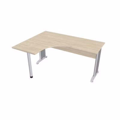Pracovný stôl Cross, ergo, pravý, 160x75,5x120 cm, agát/kov