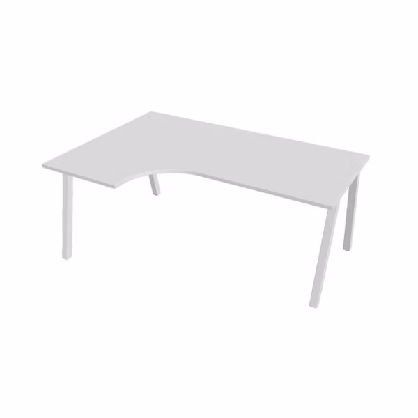 Pracovný stôl UNI A, ergo, pravý, 180x75,5x120 cm, biela/biela