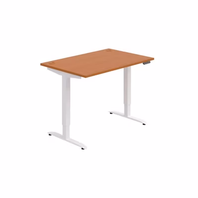Pracovný stôl Motion, PO, 2S, 120x70,5-120,5x80 cm, čerešňa/biela