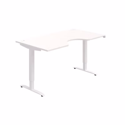 Pracovný stôl Motion Ergo, ZO, 2S, 160x70,5-120,5x90 cm, biela/biela