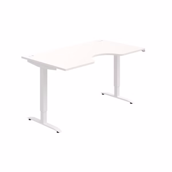 Pracovný stôl Motion Ergo, ZO, 2S, 160x70,5-120,5x90 cm, biela/biela