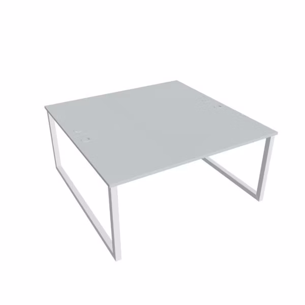 Pracovný stôl UNI O, 160x75,5x160 cm, sivá/biela