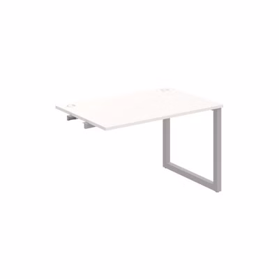 Pracovný stôl UNI O, k pozdĺ. reťazeniu, 120x75,5x80 cm, biela/sivá