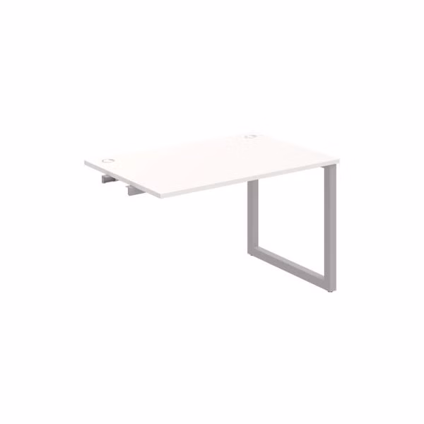 Pracovný stôl UNI O, k pozdĺ. reťazeniu, 120x75,5x80 cm, biela/sivá