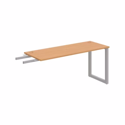 Pracovný stôl UNI O, kolmo reťaziaci, 160x75,5x60 cm, buk/sivá