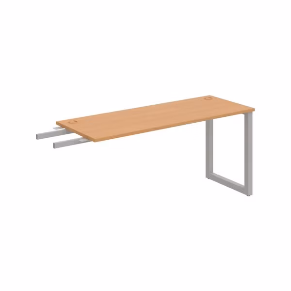 Pracovný stôl UNI O, kolmo reťaziaci, 160x75,5x60 cm, buk/sivá