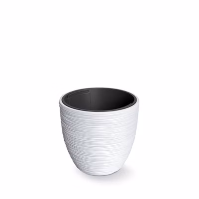 Kvetináč FURU s vložkou 34,9 cm - farba: biela