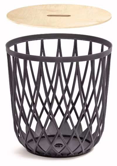 Univerzálny kôš UNIQUBO s dreveným vekom 33,7 cm - farba: antracitová