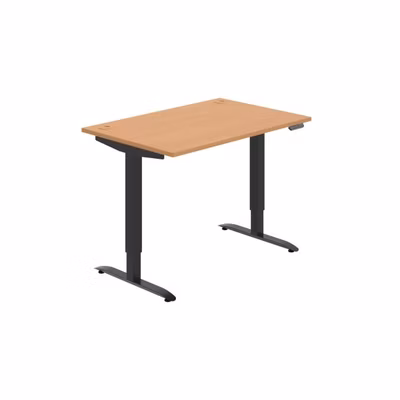 Pracovný stôl Motion, PO, 2S, 120x70,5-120,5x80 cm, buk/čierna