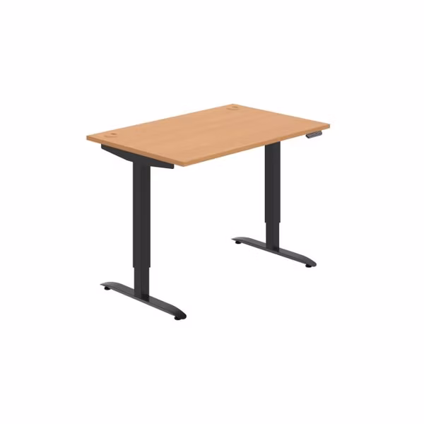 Pracovný stôl Motion, PO, 2S, 120x70,5-120,5x80 cm, buk/čierna