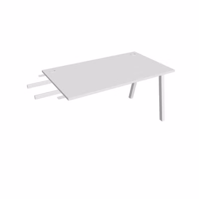 Pracovný stôl UNI A, kolmo reťaziaci, 140x75,5x80 cm, biela/biela