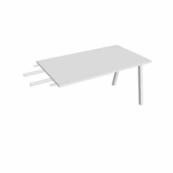 Pracovný stôl UNI A, kolmo reťaziaci, 140x75,5x80 cm, biela/biela