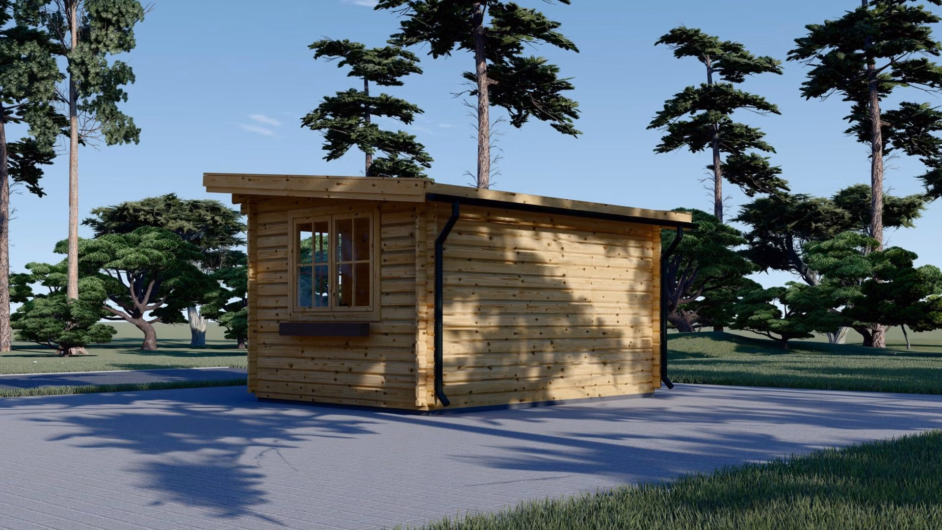 Drevený záhradný domček DREUX (44 mm) 5m x 4m